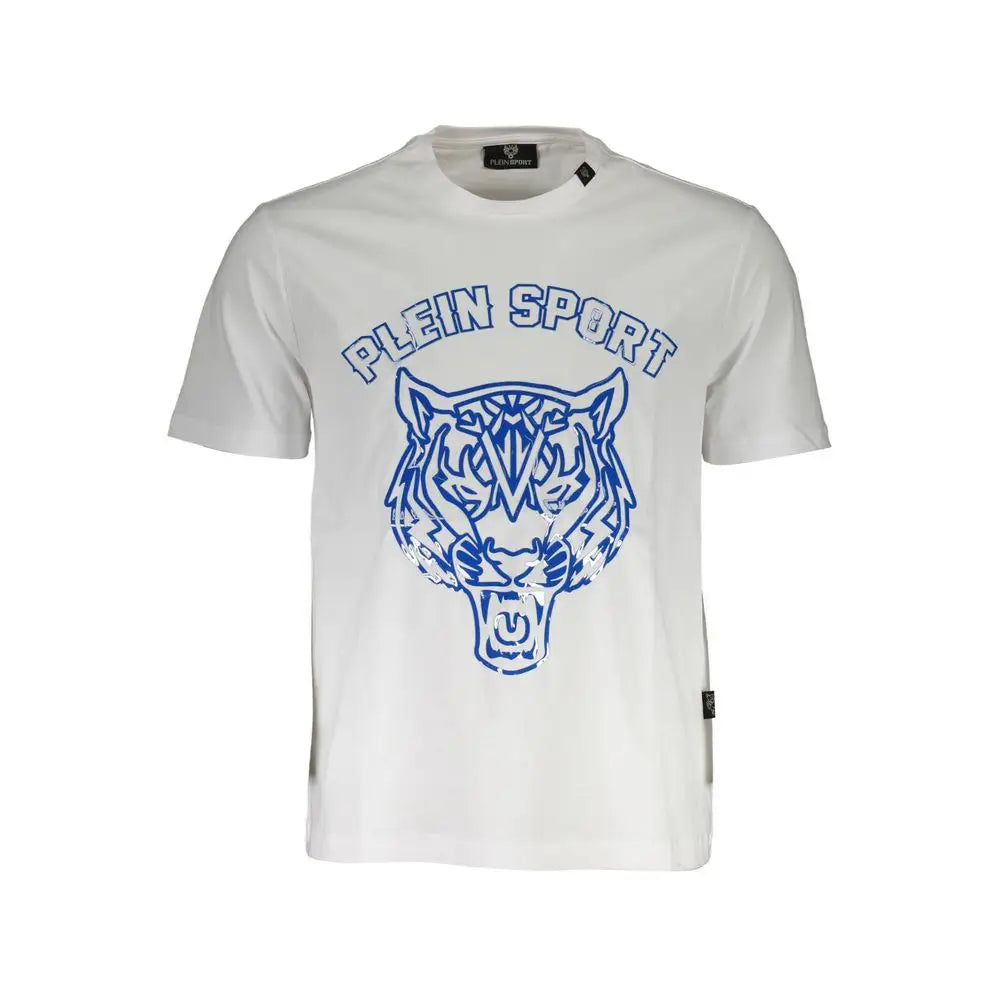 Plein Sport White Cotton Men T-Shirt - T-shirts
