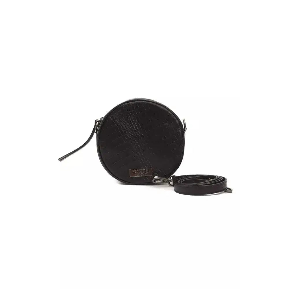 Pompei Donatella Black Leather Women Crossbody Bag