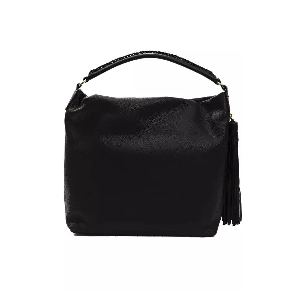 Pompei Donatella Black Leather Women Shoulder Bag