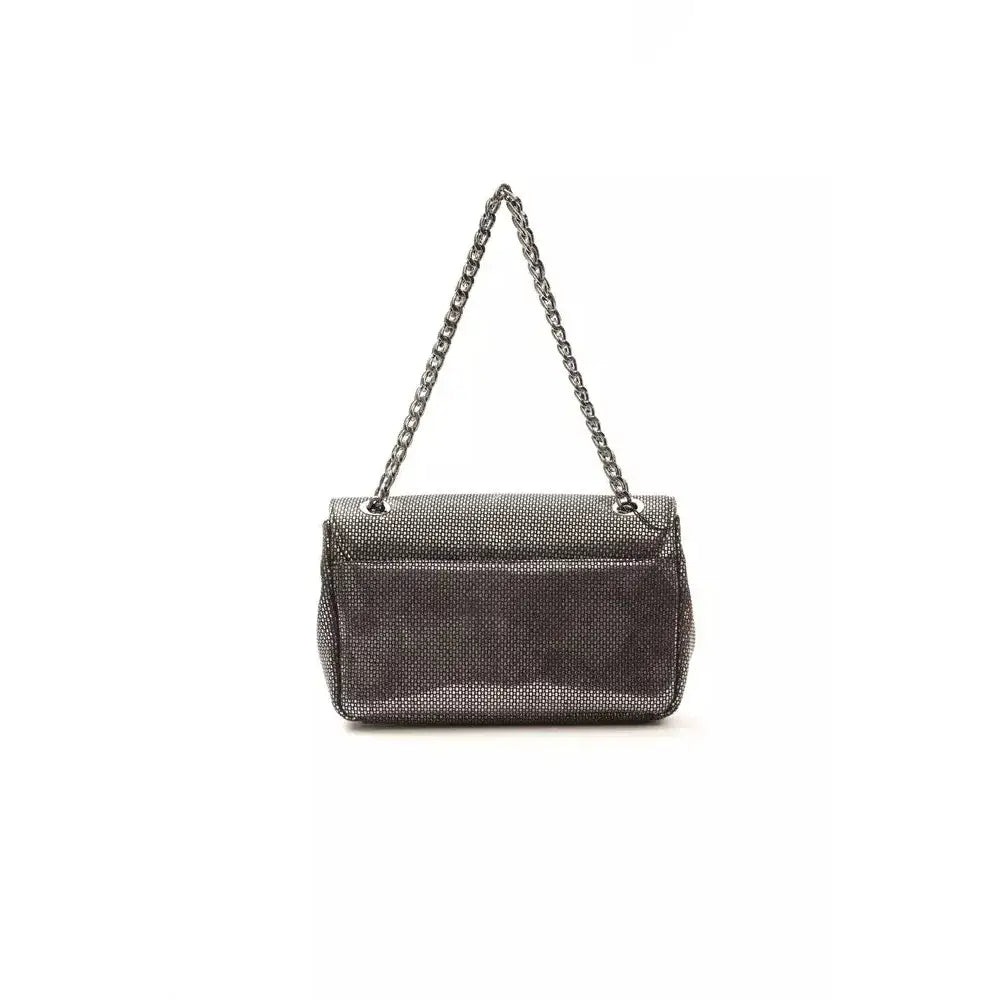 Pompei Donatella Gray Leather Women Crossbody Bag