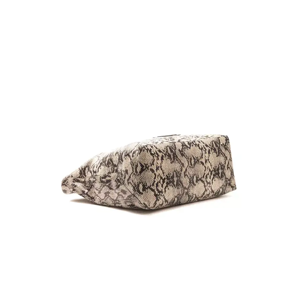 Pompei Donatella Gray Leather Women Shoulder Bag - Skuldertasker