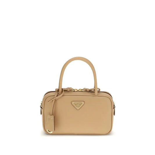 Prada beige calf læder Bos Taurus taske med guld hardware
