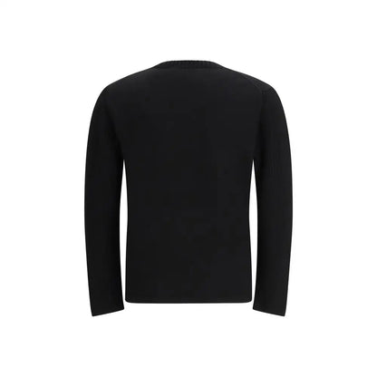 Prada black fleece wool sweatshirt med lange ærmer og glat stof