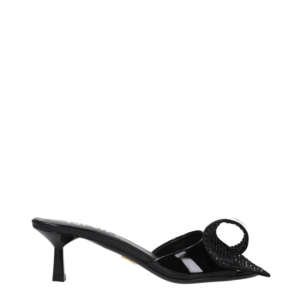 Prada Black Leather Sandals