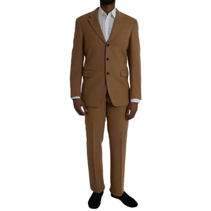 Prada Brown Cashmere 2 Piece Single Breasted Suit