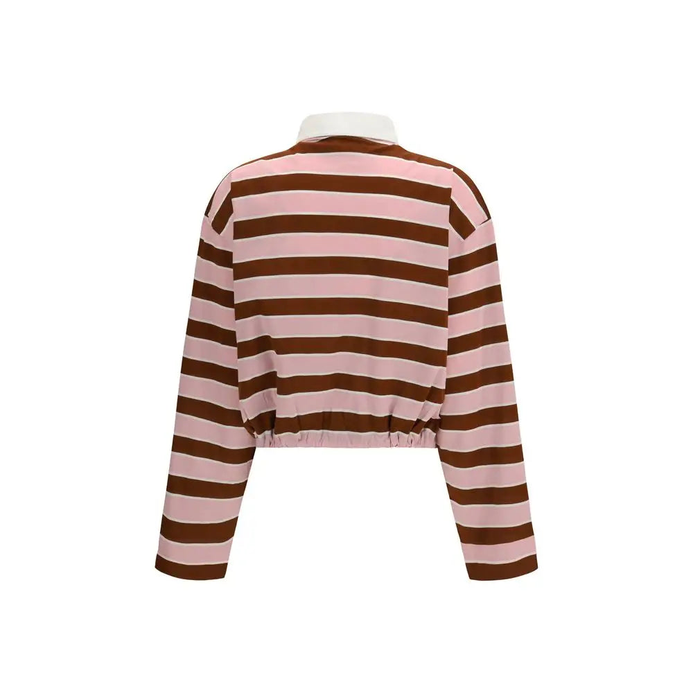 Prada multicolor cotton sportswear: striped pink and brown top