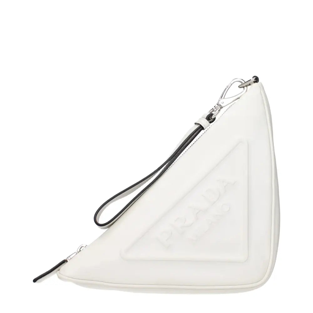 Prada White Leather Clutch Bags