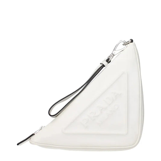 Prada White Leather Clutch Bags