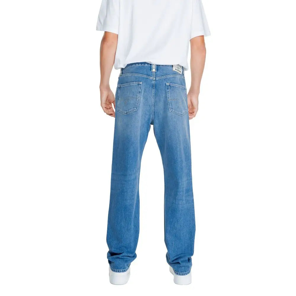 Replay Blue Cotton Relaxed Fit Jean