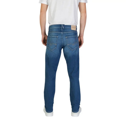 Replay Blue Cotton Slim Fit Jean
