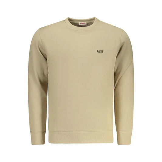 Rifle beige cotton herresweatshirt med rifle-broderi