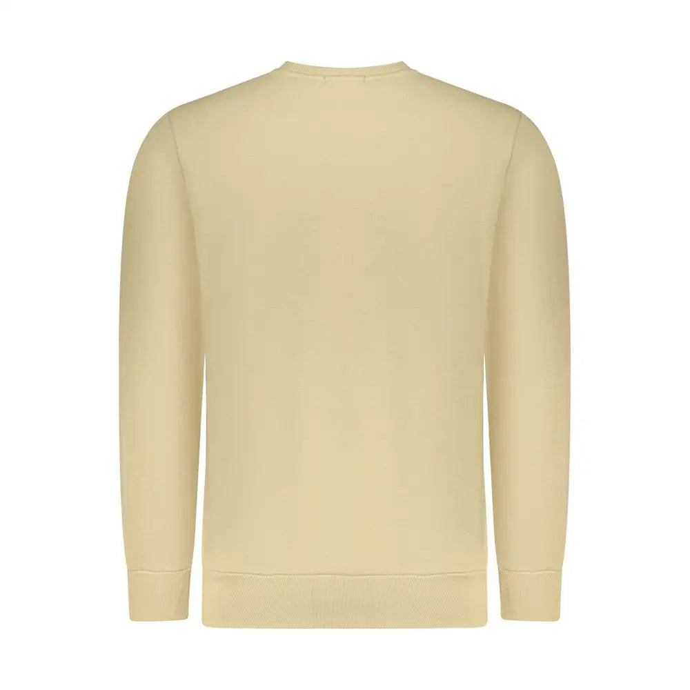 Rifle Beige bomuldssweatshirt i cremfarvet strik med ribkant