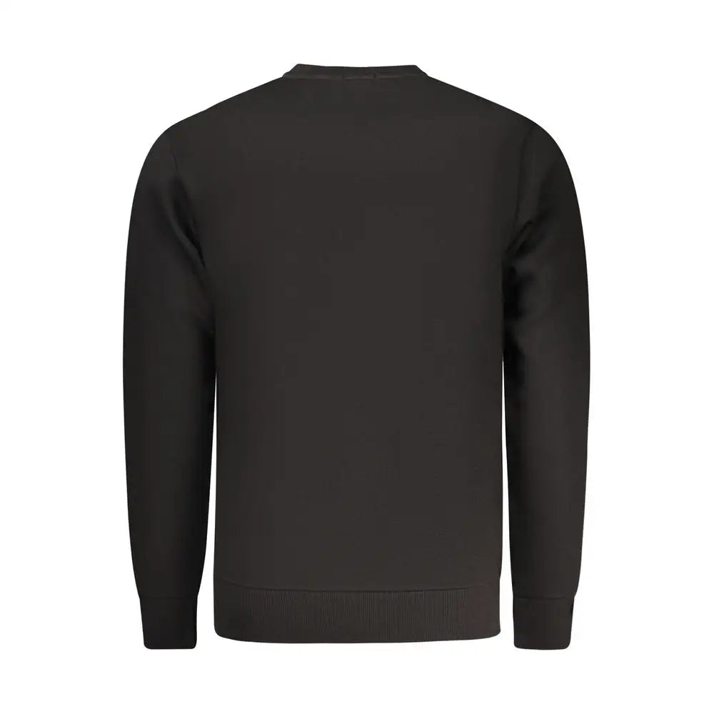 Sort rifle black cotton mænds sweatshirt med ribkante manchetter og kant