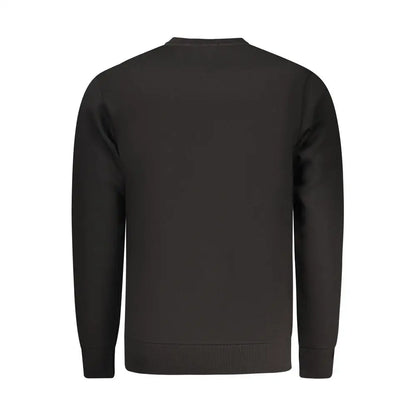 Sort rifle black cotton mænds sweatshirt med ribkante manchetter og kant