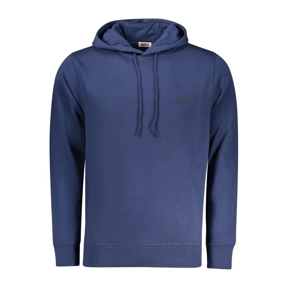 Navy rifle blue cotton herresweatshirt med hætte og logo
