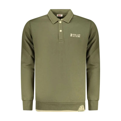 Rifle green cotton polo shirt med krave og broderet logo