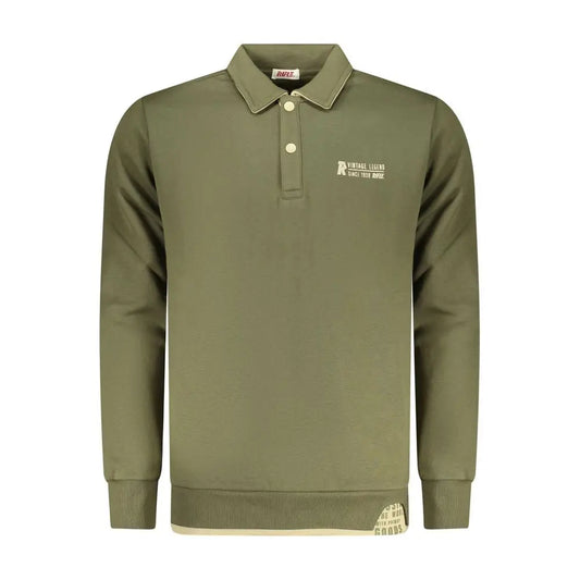 Rifle green cotton polo shirt med krave og broderet logo