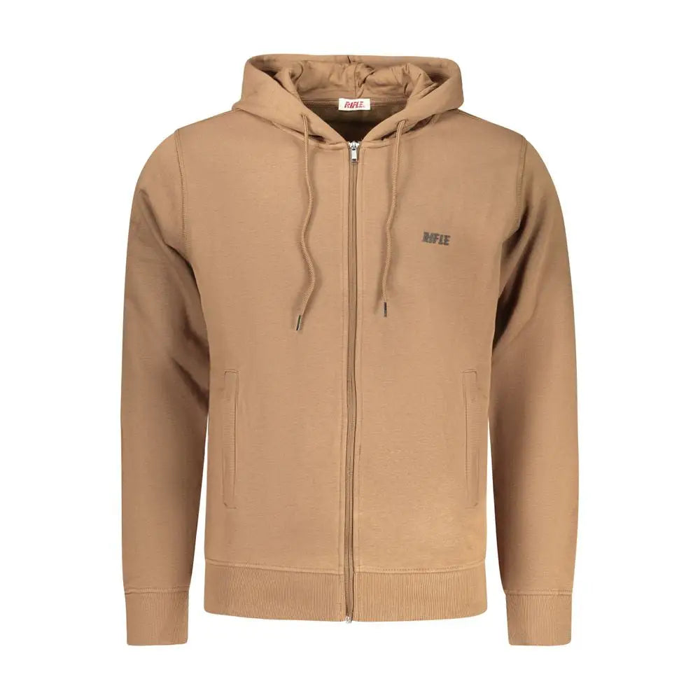 Tan Rifle Marrone cotton herrehoodie med subtil logo og snører