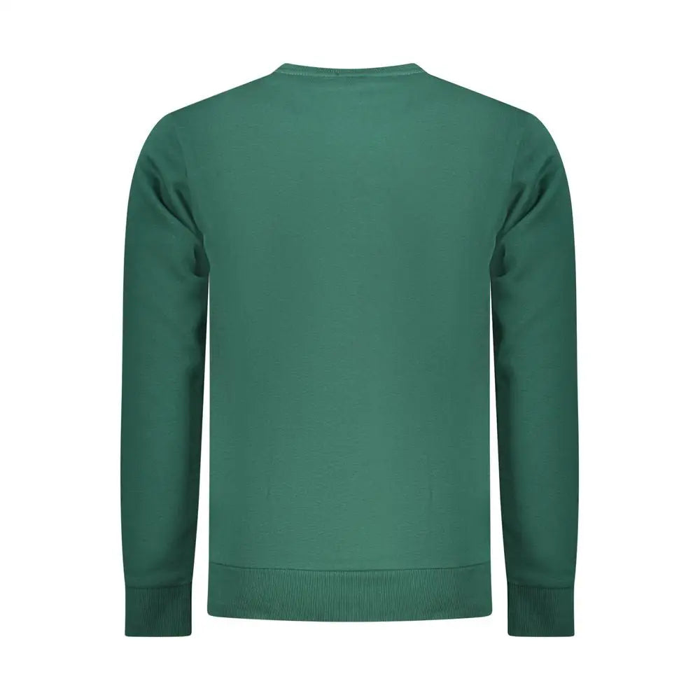 Forestgrøn langærmet crewneck-sweatshirt med ribkantede manchetter og søm