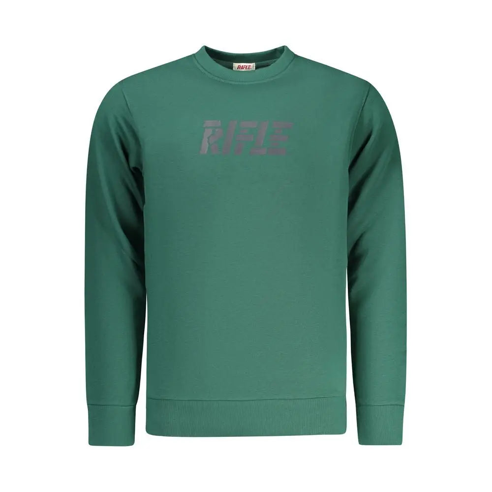 Teal grønn Rifle Verde bomuldssweatshirt med falmet grå rifle-logo