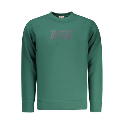 Teal grønn Rifle Verde bomuldssweatshirt med falmet grå rifle-logo