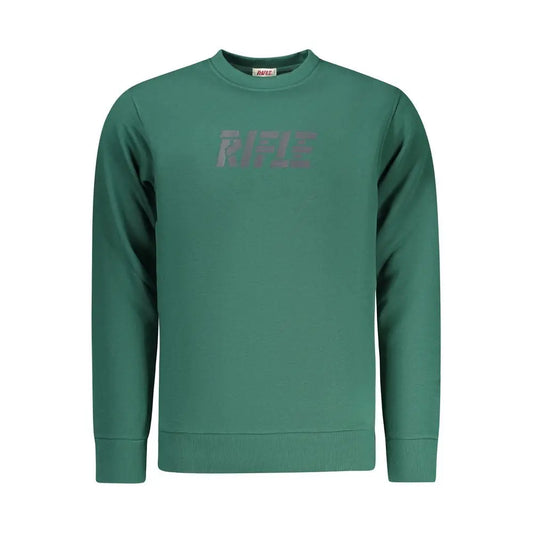 Teal grønn Rifle Verde bomuldssweatshirt med falmet grå rifle-logo