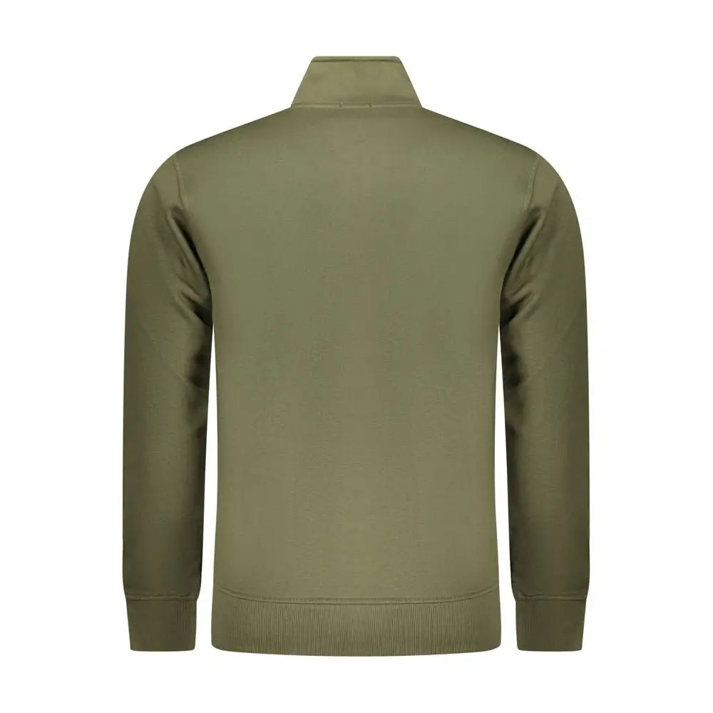 Olivengrøn Rifle Verde bomuldssweater med lynlås og ribkant, spar 30-70% på mode