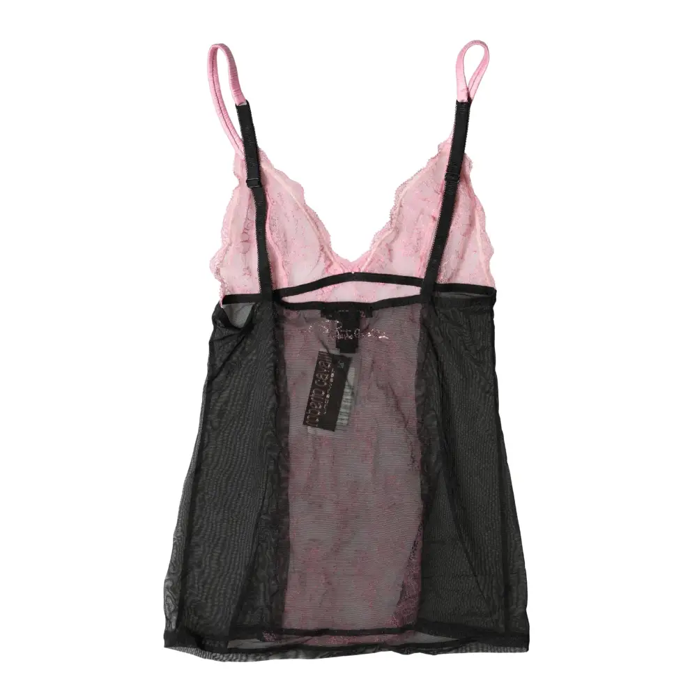 Roberto Cavalli Black Pink Floral Lace Lingerie Top Underwear