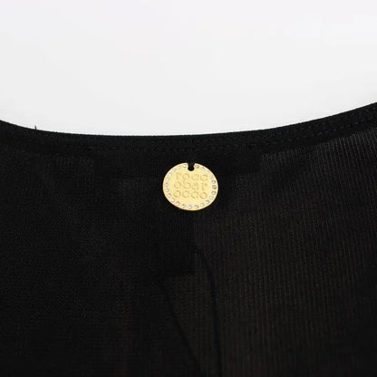 Roccobarocco Black Embellished Jersey Mini Sheath Short Dress