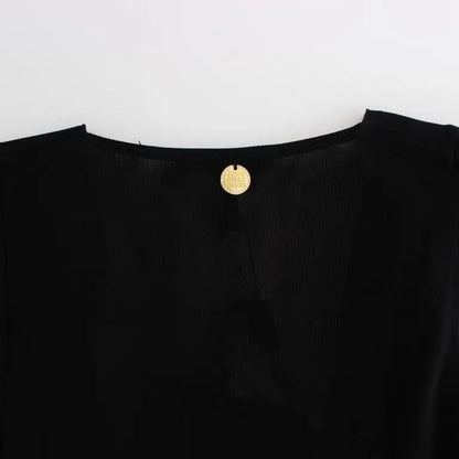 Roccobarocco Black Embellished Jersey Mini Sheath Short Dress