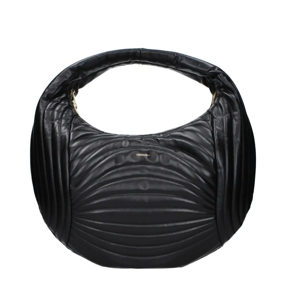 Salvatore Ferragamo Black Leather Handbags