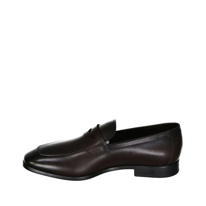 Salvatore Ferragamo brun læder slip-on loafers med poleret finish