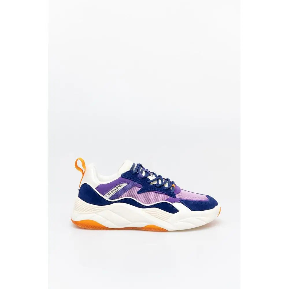 Scotch & Soda lilla og marine blå chunky sneakers med orange detaljer