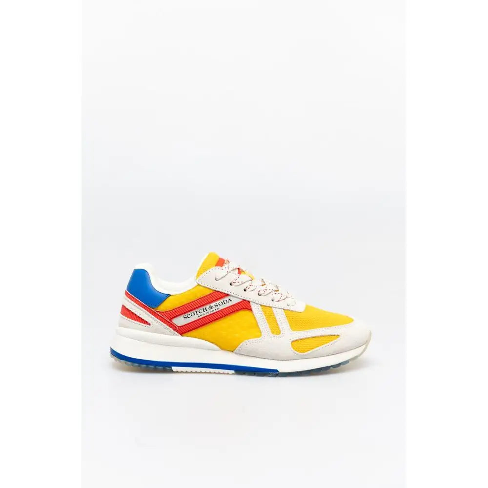 Vibrant Scotch & Soda multicolor leather athletic sneakers in yellow, red, blue