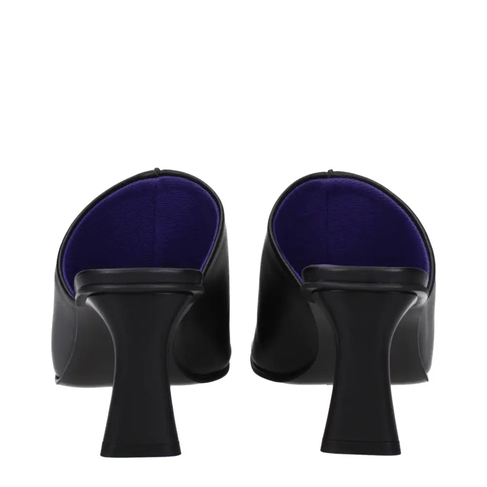 Stella McCartney Black Leather Stiletto Heels Sandals