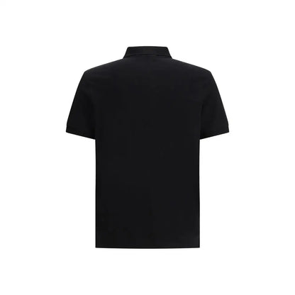 Stone Island black polo shirt med klassisk krave og minimalistisk design