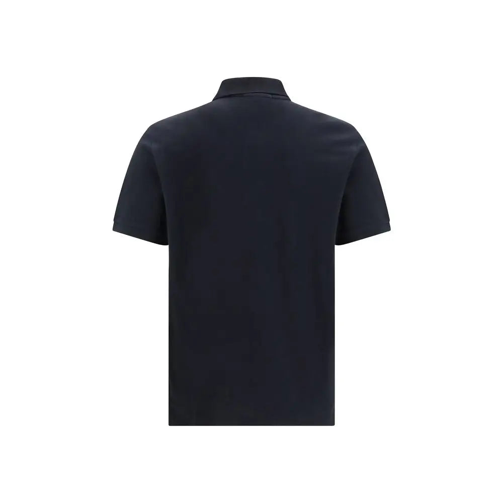 Stone Island sort bomuldspolo-shirt i sort med klassisk krave