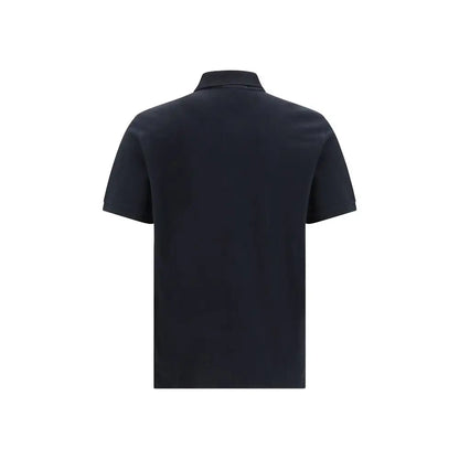 Stone Island sort bomuldspolo-shirt i sort med klassisk krave