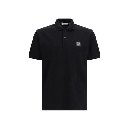 Stone Island sort sort polo i sort sort stof med logo
