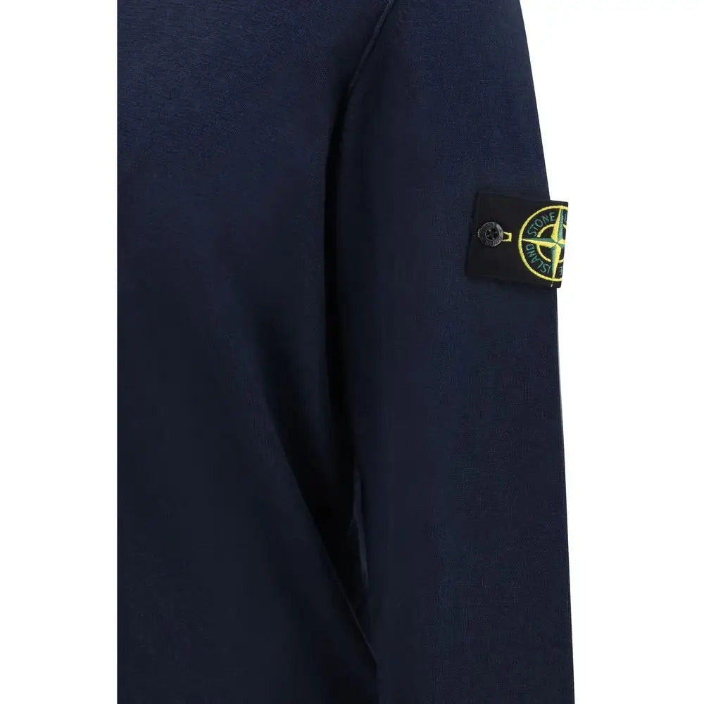 Stone Island blå bomuldssweater med kompaslogo