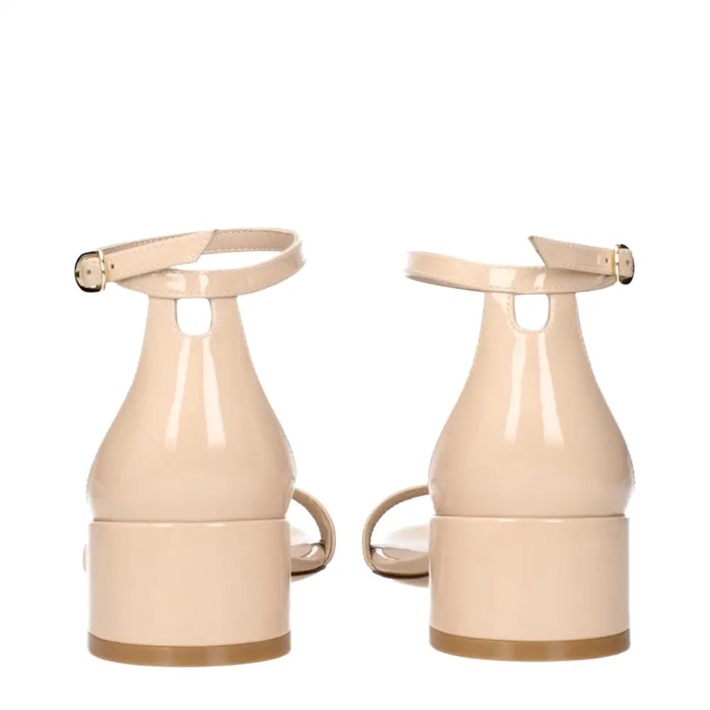 Stuart Weitzman Beige Leather Flat Sandals