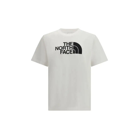 Hvid The North Face T-shirt med sort logo i bomuld