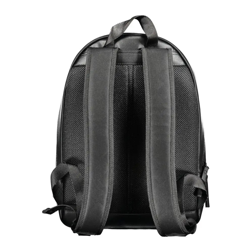 Tommy Hilfiger black polyester backpack med meshryg og polstrede skulderbånd