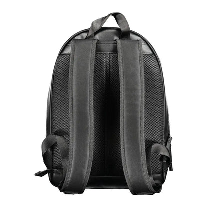 Tommy Hilfiger black polyester backpack med meshryg og polstrede skulderbånd