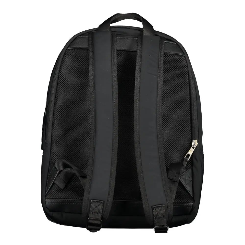 Tommy hilfiger black polyester backpack med meshryg og justerbare stropper