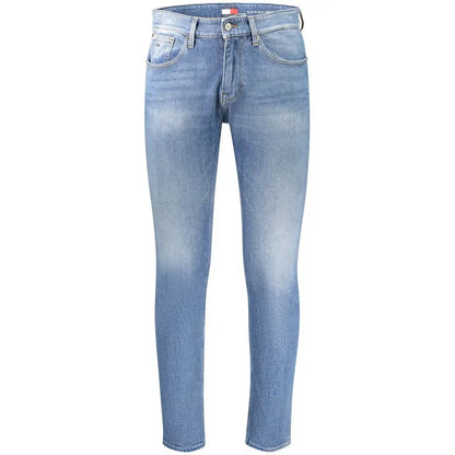 Tommy Hilfiger Blu Cotton mænds slim fit jeans i lyse denim