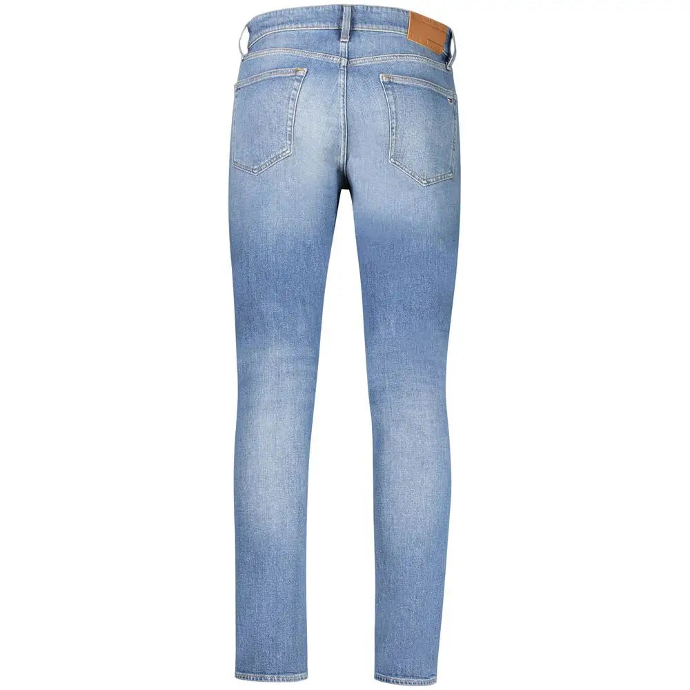 Tommy Hilfiger Blu Cotton mænds slim fit jeans i lysvasket denim