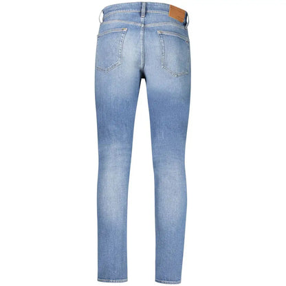 Tommy Hilfiger Blu Cotton mænds slim fit jeans i lysvasket denim