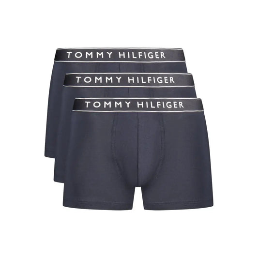 Mørke marine Tommy Hilfiger blu bomulds herreboxershorts med hvid logo