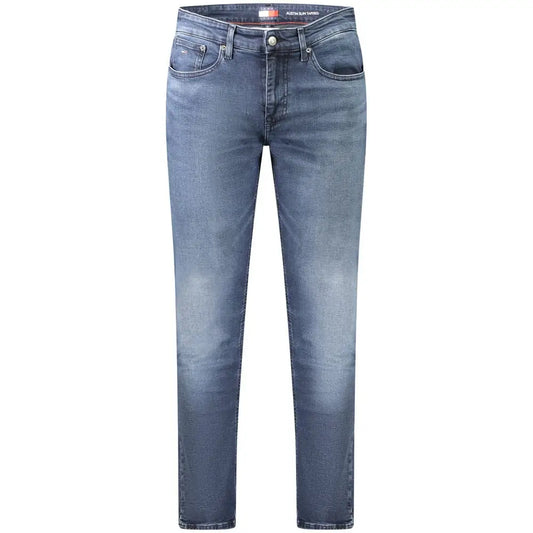 Tommy Hilfiger blue cotton jeans i mediumvask med fading og distressed detaljer